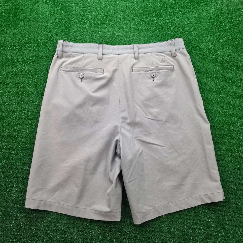 Footjoy Golf Performance Shorts Mens 34 Gray Chino Flat Front Outdoors Casual